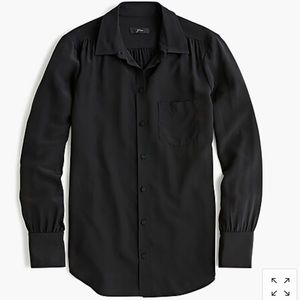 NWOT J. Crew silk shirt size 0, black